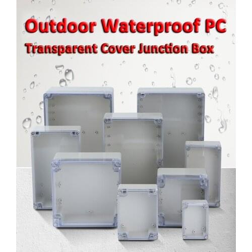 Waterproof Transparent PC Clear Cover Enclosure Plastic Box Electronic Project Case Instrument Electrical Junction Box Housing