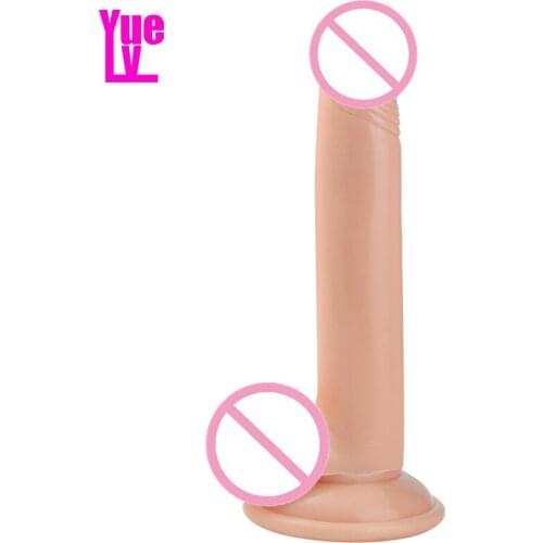 YUELV 22x3.8CM Lifelike Skin Artificial Penis With Suction Cup Female Masturbation Realistic Dildo Adult Sex Toys For Women