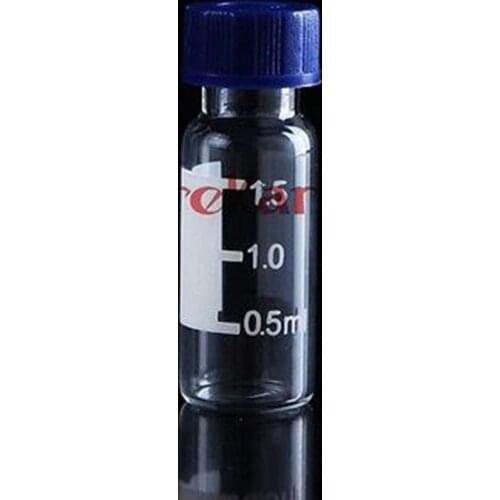 10pcs 2ML Graduated Round Injection Glass Vial with Center Screw Cap 2CC Transparent Liquid Medicine Glass Containers
