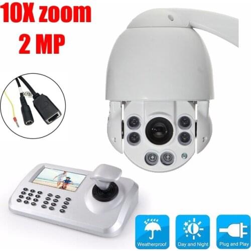 10x Optical Zoom HD 1080P Camera 2MP Medium Speed dome IP Camera CCTV PTZ IR security Outdoor Camera with Keyboard Controller