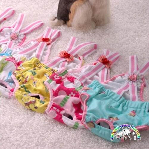 12pcs Female Pet Dog Physiological Menstrual Hygiene Pants Estrus Girl Puppy Period Menstruation Panty with Straps Supply