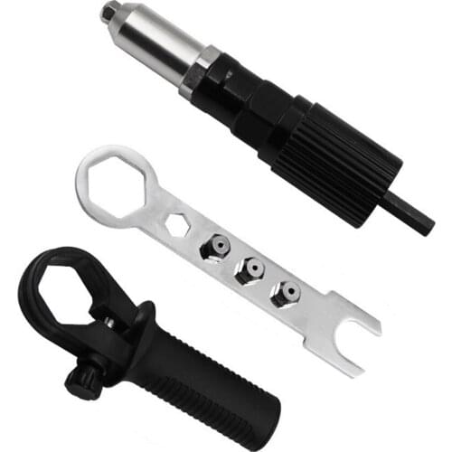 3 Pcs/Set Electric Rivet Nut Gun Adapters Riveting Tool Cordless Riveting Drill Adaptor Insert Nut Tool