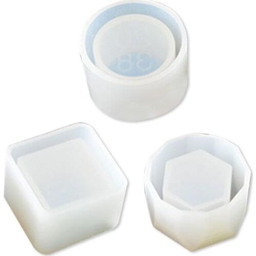 3Pcs/Set Crystal Epoxy Resin Mold Flowerpot Casting Silicone Mould Handmade DIY Craft Decoration Storage Box Making Tool