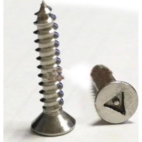 30Pcs M2.9 Stainless Steel Flat Countersunk head column core Triangular groove three Anti-theft Self-tapping Screw 8mm-19mm L