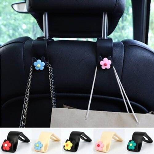 4PCS Korean Car Hook Girl Cute Car Seat Back Creative Multifunctional Storage Hook Seat Back Data Cable Fixing Frame Car-styling