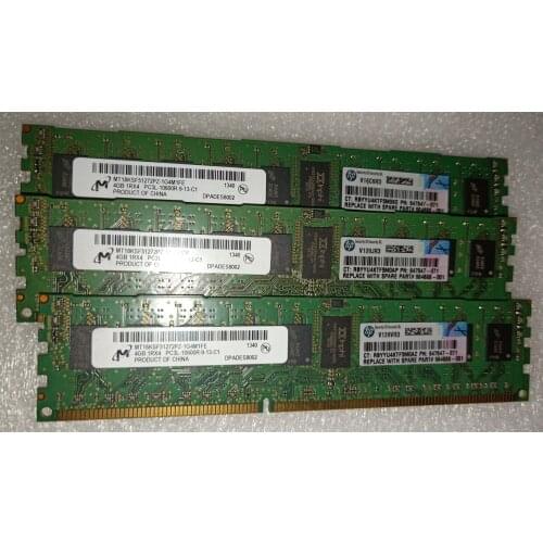 647893-B21 664688-001 647647-071 4GB (1x4GB)1Rx4 PC3L-10600R DDR3-1333 Registered CAS-9 Low Voltage Memory
