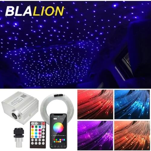 Car Roof Star Fiber Optic Light DC12V Starry Sky Ceiling Light LED Interior Lights Twinkle Effect Music Control Auto Accessories
