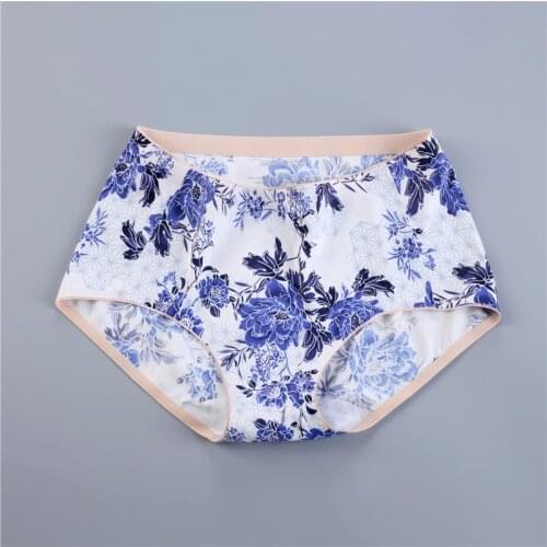 Seamless Panties Silk Satin Underwear Comfort Briefs Low Waist Female Solid Panty Femme Printed Intimates Womens Sexy Lingerie