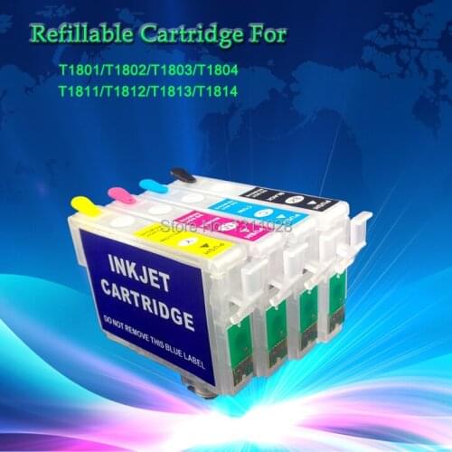 INK WAY T1811-T1814 Refillable ink cartridge for XP 30 XP102 XP202 XP302 XP312 XP402 XP205 XP305 XP405 XP215 XP415 with ARC