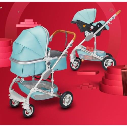 High View Baby Stroller Can Sit and Lie Travel Portable Reversible Newborn Baby Strollers 3 In 1 Baby Basket Multiple Stroller