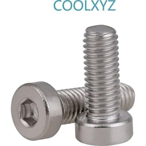 Din7984 304 stainless steel thin head socket head screw short head socket head screw bolt m3-m10 available 15PCS