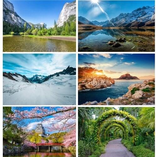 Natural Scenery Photography Background Spring Landscape Travel Castle Photo Backdrops Studio Props 20201029FG- 03