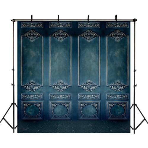 Navy Blue Door Photography Backdrops Retro Classic Pattern Photo Shoot Backgrounds for Professional Studio Computer Printed