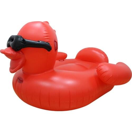 Adult Giant Inflatable Red Duck Pool Float Summer Ride on Air Bed Mattress Swimming Fun Water Beach Toys