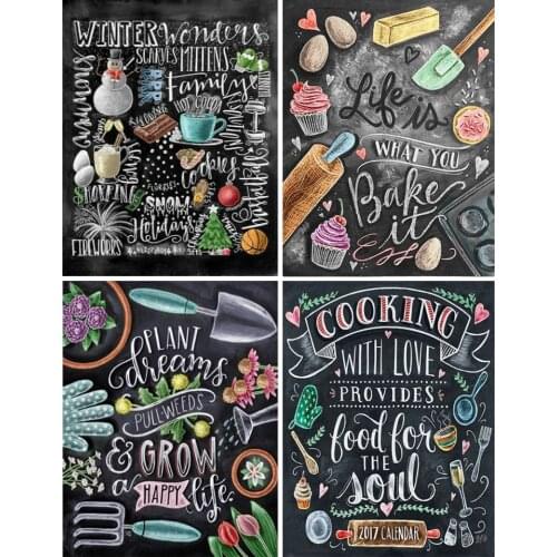 5D DIY Blackboard Drawing Diamond Painting Rhinestone Picture Full Diamond Embroidery Gift Mosaic Painting Home Decoration Kit
