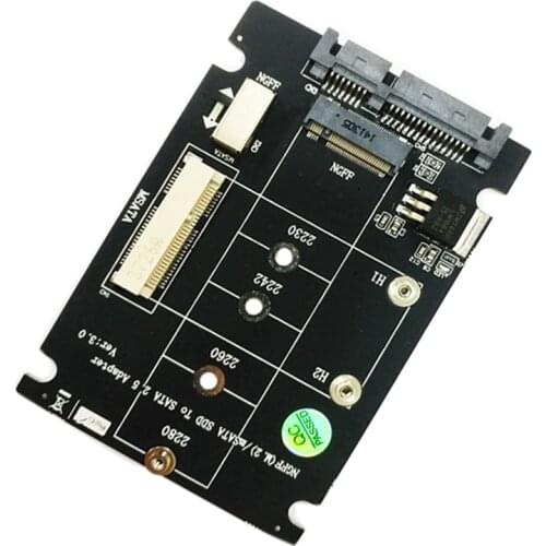 2 in 1 M.2 NGFF B Key Mini PCI-E mSATA SSD to SATA 2.5" Adapter Card for mSATA SSD 2230 2242 2260 2280 M2 NGFF SATA M.2 Adapter