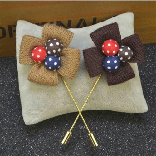 Fashion Brooch Pin 5Pcs/Lot Fabric Brooch Pin Handmade Brooches For Women Men Brooches And Pins For Suits Lapel Pin Men