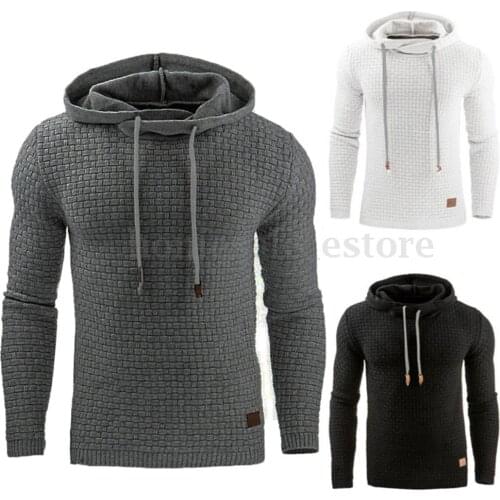 Mens Winter Casual Hoodies Sweatshirt New Men Solid Hoodies Long Sleeve Hooded Pullover Sweatshirts Male Warm Hooded Tops