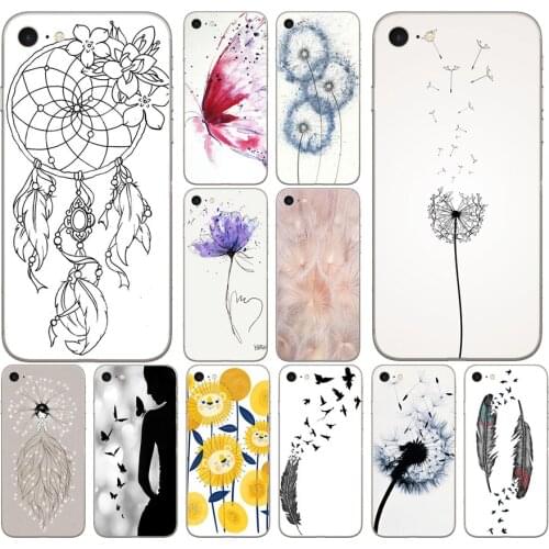 69DD Dandelion Butterfly Elephant Feather Owl Soft Silicone Cover Case for iphone 5 5s se 6 6s 8 plus 7 7 Plus X XS SR MAX case
