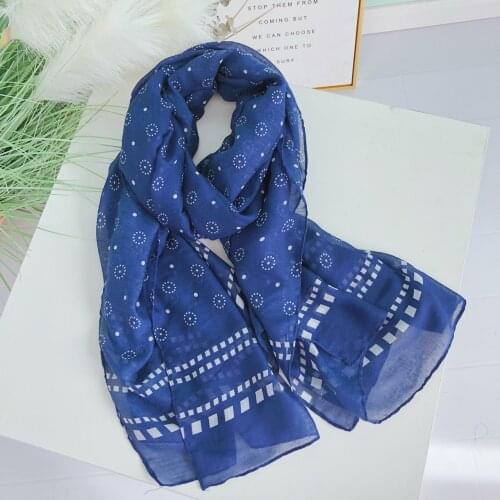 2020 New Soft Geometry Print Scarves Shawls Long Spot Dot Print Flower Scarf Wrap Hijab Muffler Free Shipping