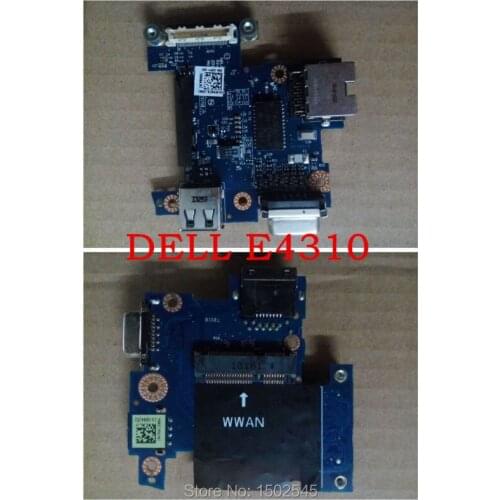 Free shipping genuine original laptop USB board VGA board for Dell Latitude E4310 LS-5694P 0F9M7D Ethernet Board 5PCS