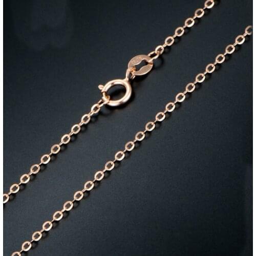 High Quality 18K Yellow Gold Necklace AU750 Gold O Link Chain Necklace 2g 17inch