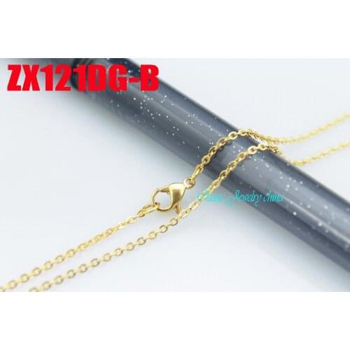 Golden color stainless steel necklace 1.5mm fashion cross chain Jewelry male women lady fashion chains 10pcs-500pcs ZX121DG-B