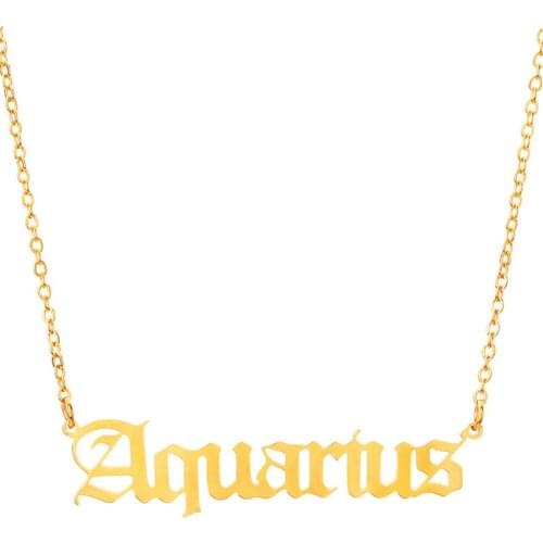 10 PCS Fashion 12 Constellation Zodiac Sign Pendant Necklace For Women Astrology Jewelry Pendant Choker Necklace