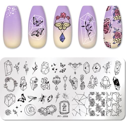 PICT YOU Nail Stamping Plates Rhinestone Pattern Nail Art Plate Stencil Line Pictures Christmas Wacky Theme Image Plates Molds