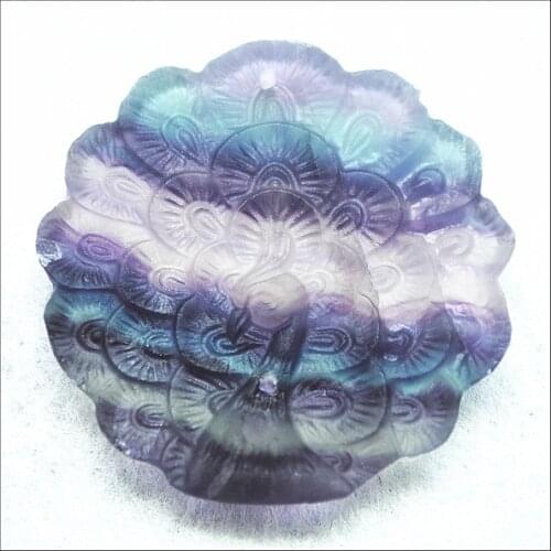 Natural purple fluorite stone pendants peacock shape round shape size 40mm new designs for women necklace making accessories