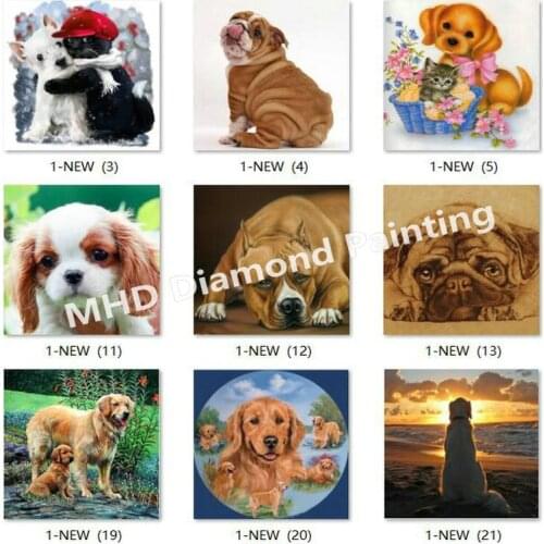 Full Square 5D DIY Diamond Painting Kit Dog Full Rhinestone Cross Stitch Diamond Mosaic Embroidered Animal Sticker