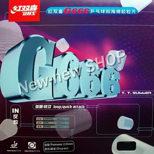 DHS G666 (G 666, G-666) Pips-In Table Tennis (PingPong) Rubber with Sponge