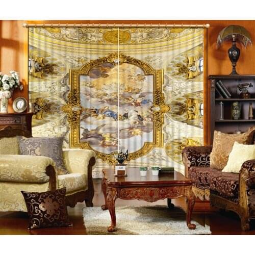 Luxury Blackout 3D Window Curtains For Living Room Bedroom angel curtains
