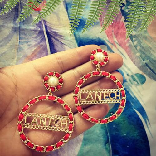 Statement Letter New Design Oorbellen Bohemian Handmade Crystal Pendants Earrings Ladies Party Gifts Wedding Jewelry Accessories