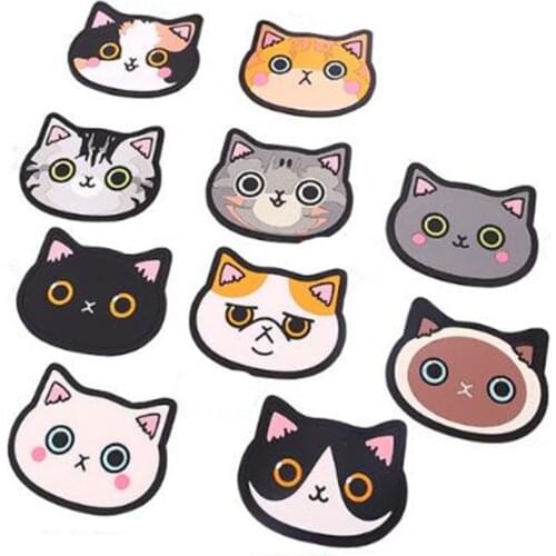 1 pcs Cute Cat Silicone Mat Cartoon Animal Mug Pad Coaster For Hot Drink Coffee Milk Tea Mug Cup Accessories Cup Bar Home