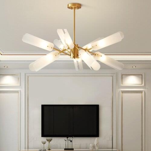 Nordic lamps simple bedroom dining room living room light luxury style glass creative post modern Chandelier