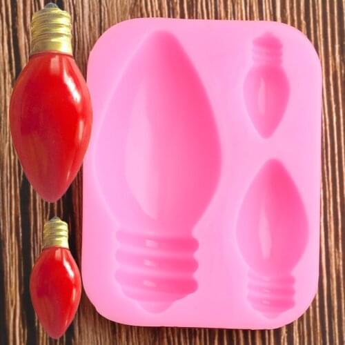 DIY Bulb Tree Light Silicone Mold Cupcake Decorating Tools Chocolate Candy Gumpaste Mould Fondant Molds Kitchen Baking Moulds