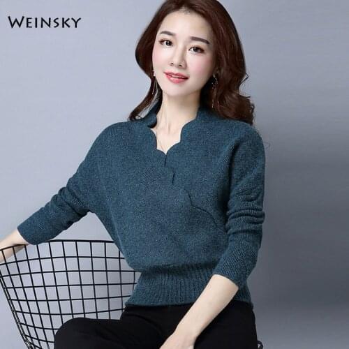 Women Knitted Sweater And Pullovers Criss-Cross Korean Fashion Style Jumper Sweaters Female Autumn 2019 New Sweater