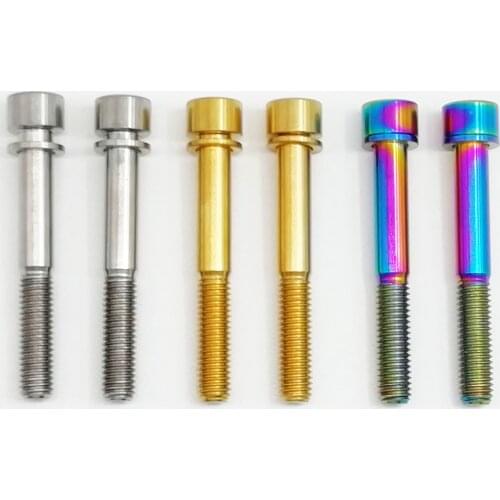 Titanium Ti M8X60mm Pitch 1.25mm DIN912 Gr5 Allen Socket Head Bolts Screws With Washers for Bicycles Motorcycles 2pcs