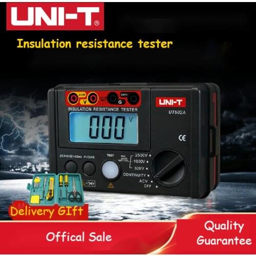 UNI-T Insulation Resistance Tester Meter UT501A Megger Multimeter Earth Ground Resistance Voltage Tester Megohmmeter Voltmeter