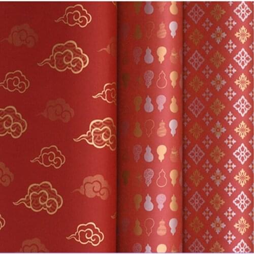10sheet Chinese Style Flower Gift Wrapping Paper Christmas Gift Packaging Craft Paper Red Scrapbook Paper DIY Origami Paper