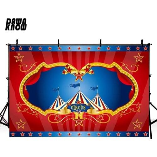 DAWNKNOW Circus Vinyl Photography Background For Baby Cartoon Photo Shoot Backdrop For Birthday Party Photo Studio G760