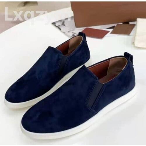 Brand Women Flat Shoes Round Toe Loafers Runway Leisure Kid Suede Block Mule Walk New Casual Female Shoes Lady Zapatos De Mujer