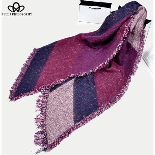Bella Philosophy 2018 Autumn Winter Women scarf geometric fashion female tassel scarf long women casual pashmina adult scarf