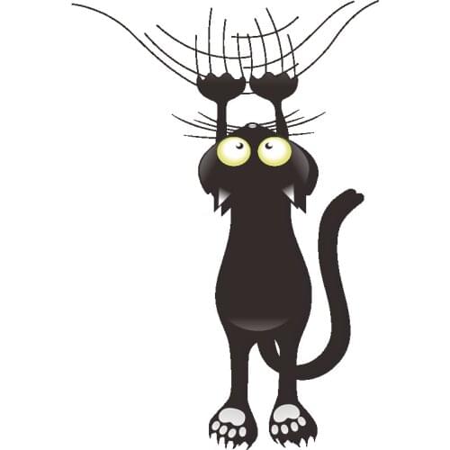 1pcs Cartoon Climbing Wall Funny Black Cat Minimalist Personality Decorative Wall Sticker For Home Family Decoration Sticker