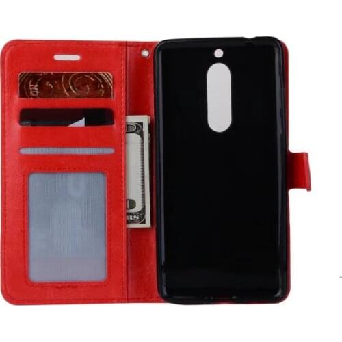 10pcs/lot free shipping Soft TPU + PU Leather Crazy Horse Wallet Case For NOKIA 3 5 6 8 3 2018 5 2018