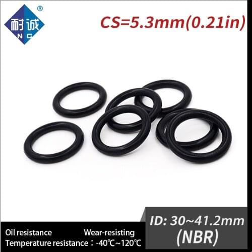 10PCS/lot Rubber Black NBR CS5.3mm ID30/31.2/32.5/33.7/38.7/40/41.2mm O Ring Gasket Oil resistant waterproof