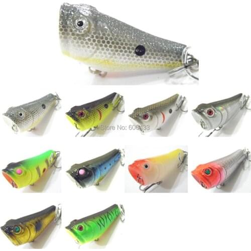 10PCS Floating Fishing Popper Lure Lures artificial bait Crankbaits hook 5cm/7.8g Free shipping