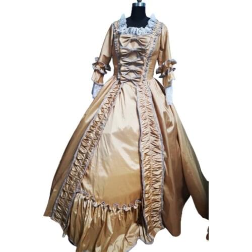 2020 New champagne Vintage costumes 18th Duchess Retro medieval Renaissance Reenactment Theatre Civil war Victorian dress D-657