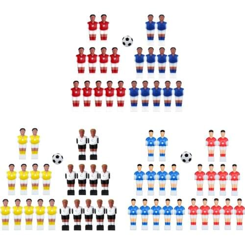 22pcs Foosball Man Table Guys Man Soccer Player Miniature Football Players Part with Ball Game Indoor Entertainment Parts Accs